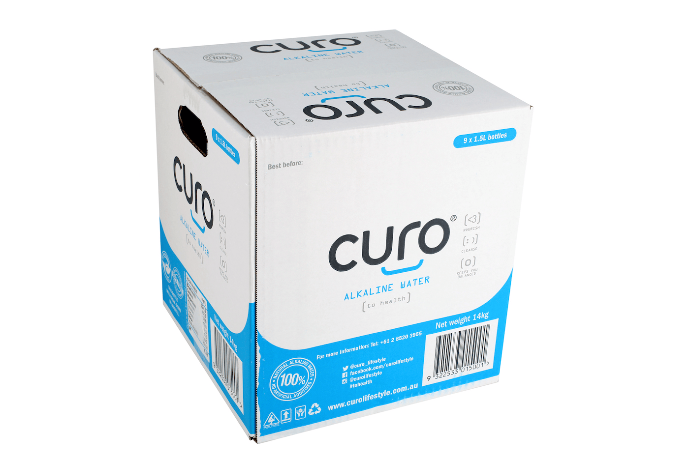 Curo Alkaline Water 1.5L x 9 Bottle Carton