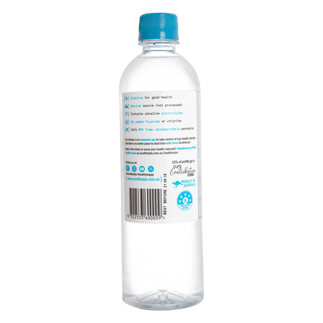 Curo Alkaline Water 600ml x 24 Bottle Carton