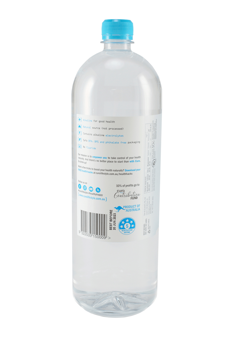 Curo Alkaline Water 1.5L x 9 Bottle Carton